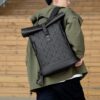 Wholesale Black Pu Laptop Travel Backpacks